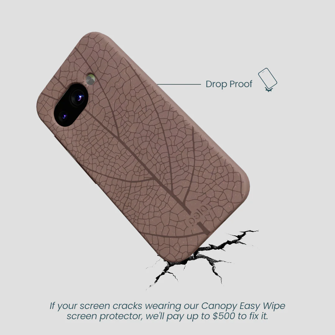 Chocolate Brown Leaf Veins Google Pixel 9a Case - Image 5