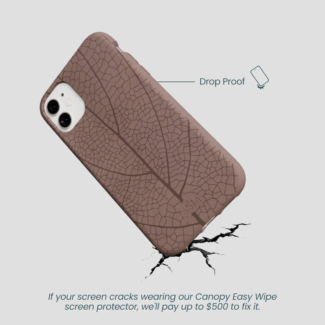 Chocolate Brown Leaf Veins iPhone 11 Case - Image 5