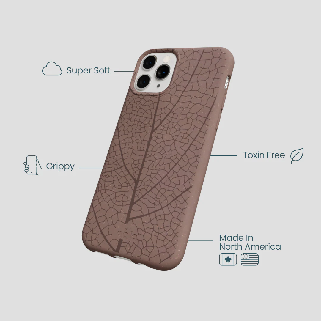 Chocolate Brown Leaf Veins iPhone 11 Pro Case - Image 4