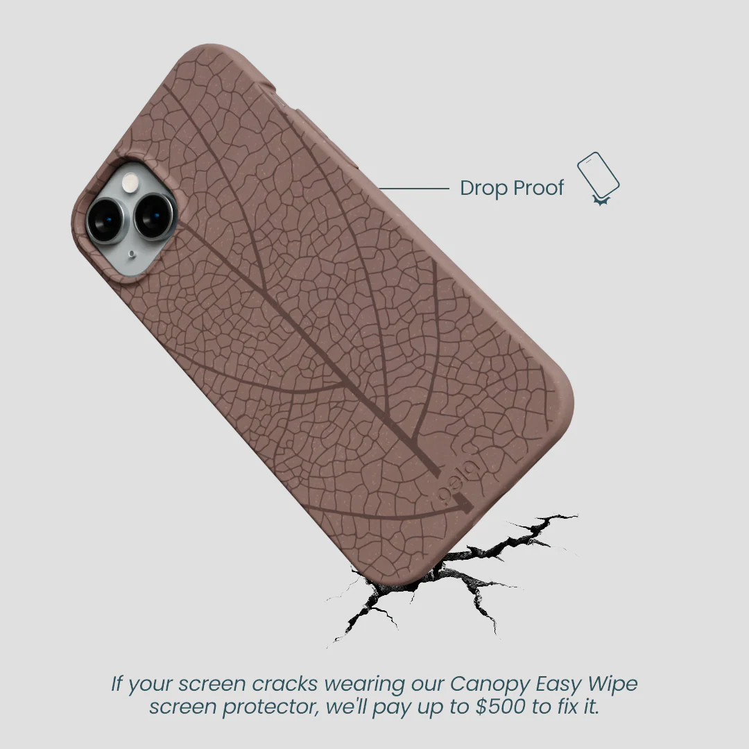 Chocolate Brown Leaf Veins iPhone 14 Plus Case - Image 5