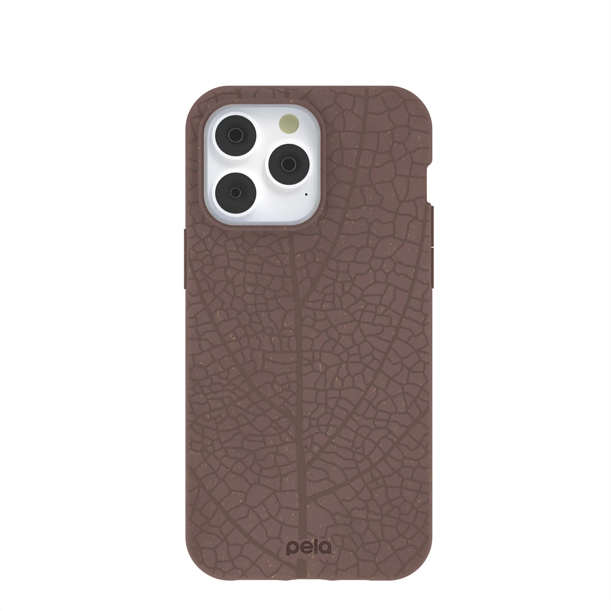 Chocolate Brown Leaf Veins iPhone 14 Pro Max Case