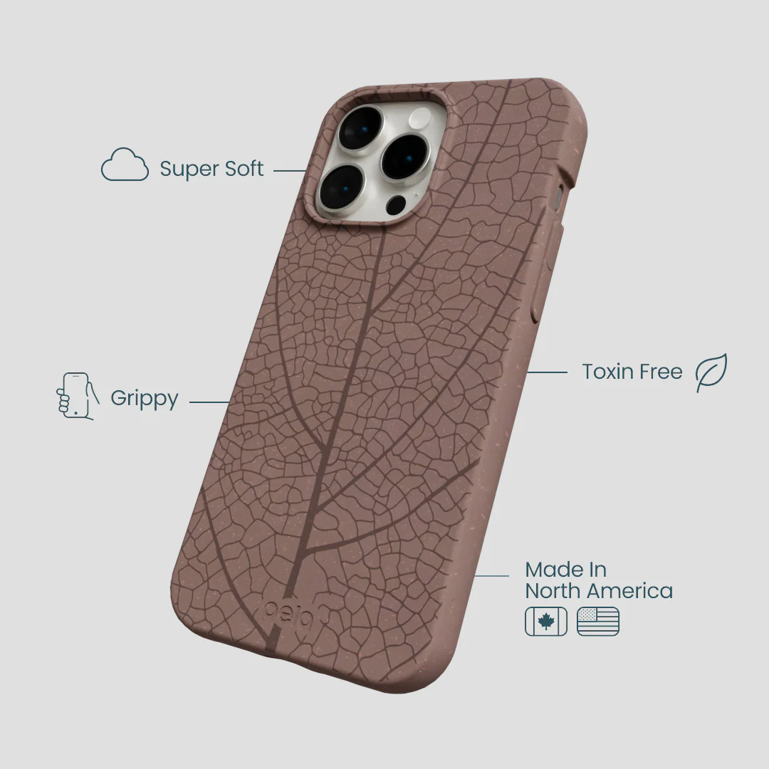 Chocolate Brown Leaf Veins iPhone 15 Pro Max Case - Image 4