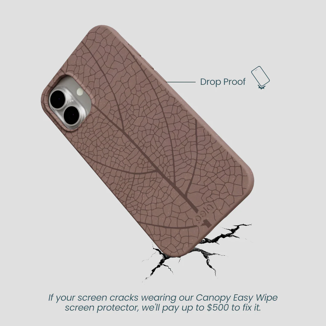 Chocolate Brown Leaf Veins iPhone 16 Plus Case - Image 5