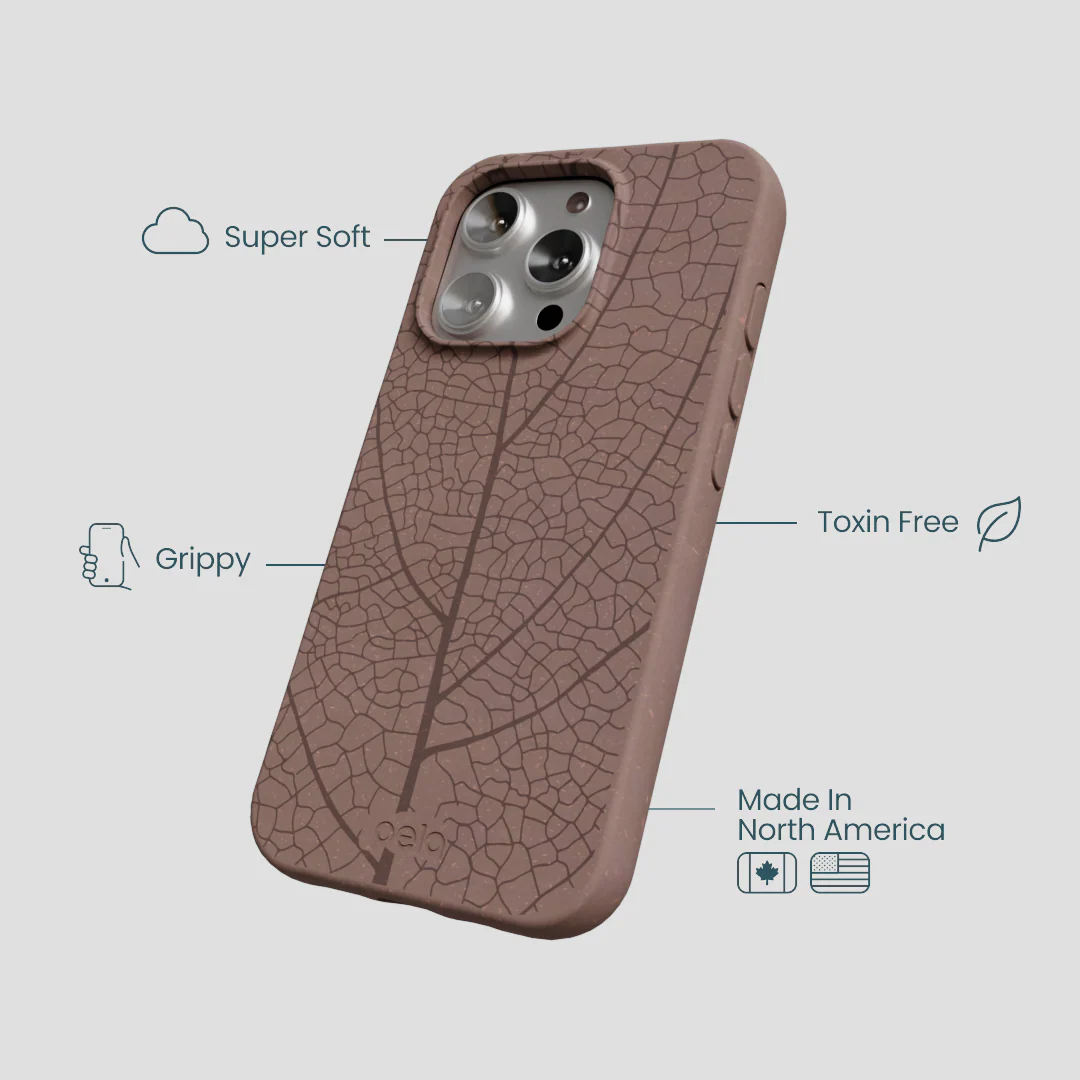 Chocolate Brown Leaf Veins iPhone 16 Pro Case - Image 4