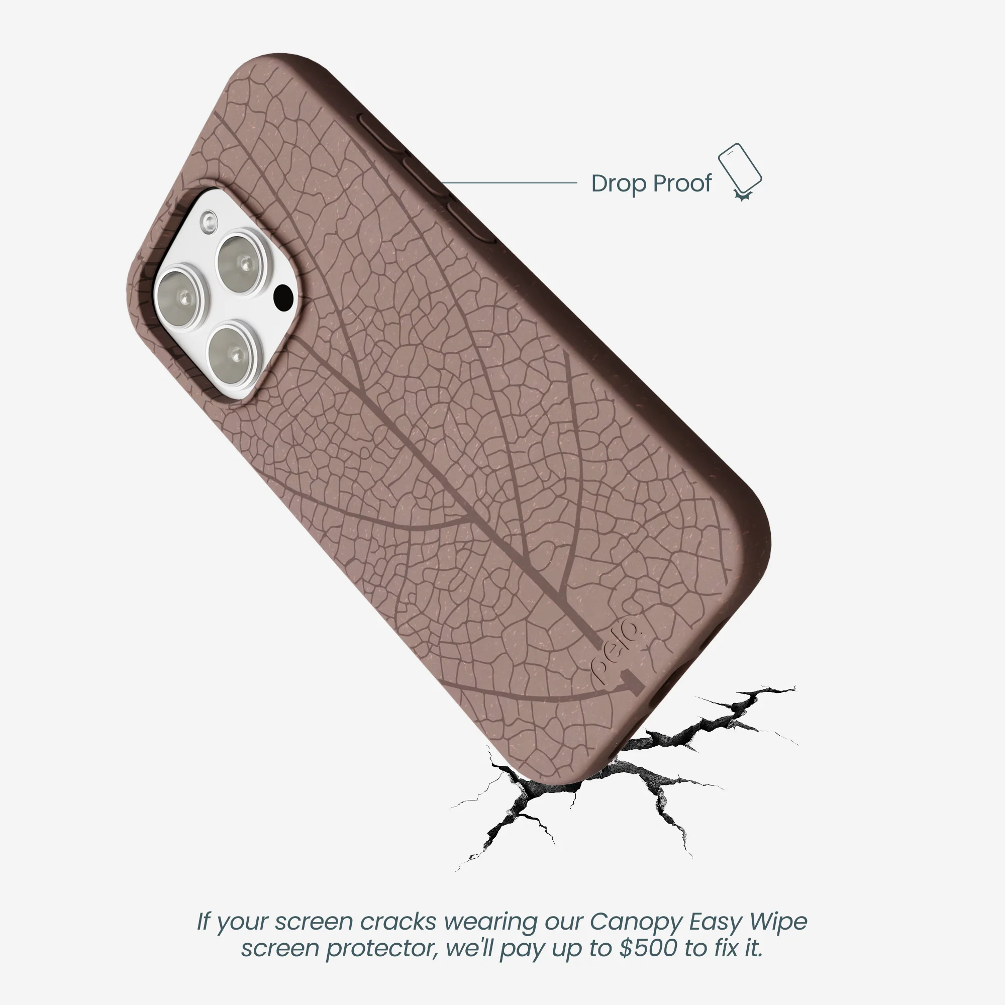 Chocolate Brown Leaf Veins iPhone 16 Pro Max Case - Image 5