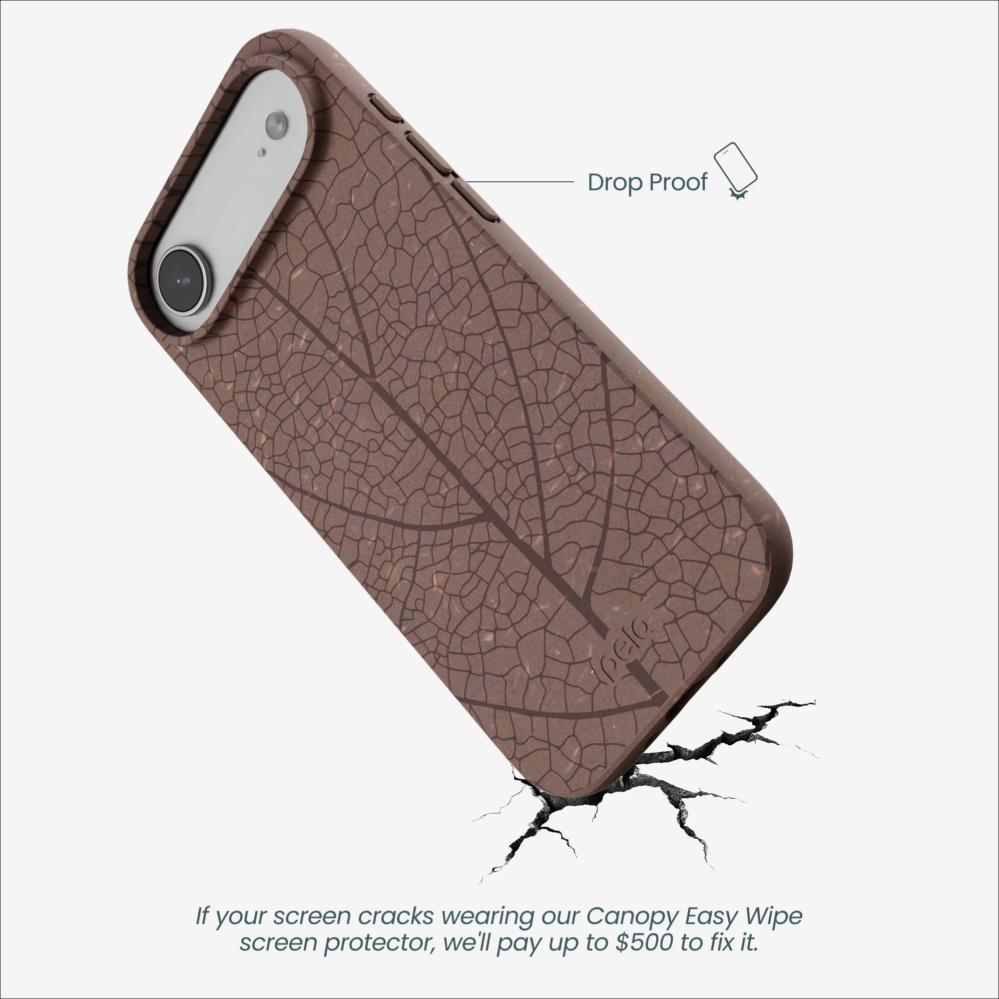 Chocolate Brown Leaf Veins iPhone Air Case - Image 5