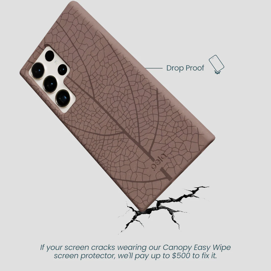 Chocolate Brown Leaf Veins Samsung Galaxy S24 Ultra Case - Image 5
