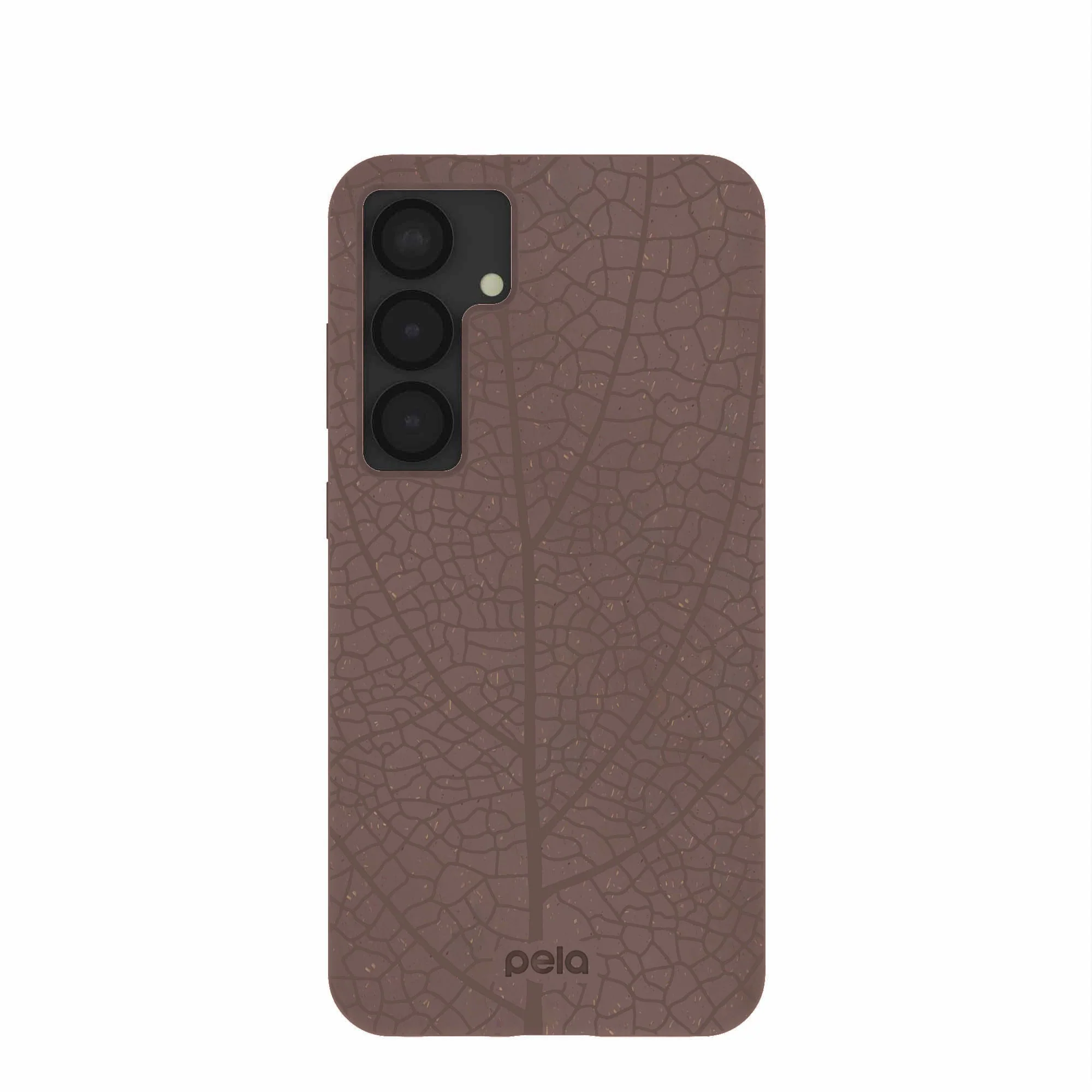 Chocolate Brown Leaf Veins Samsung Galaxy S25+(Plus) Case