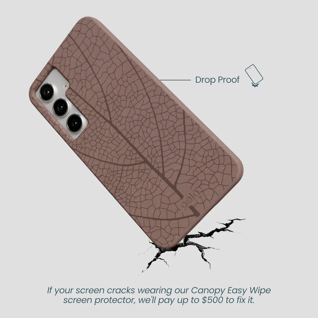 Chocolate Brown Leaf Veins Samsung Galaxy S25+(Plus) Case - Image 5