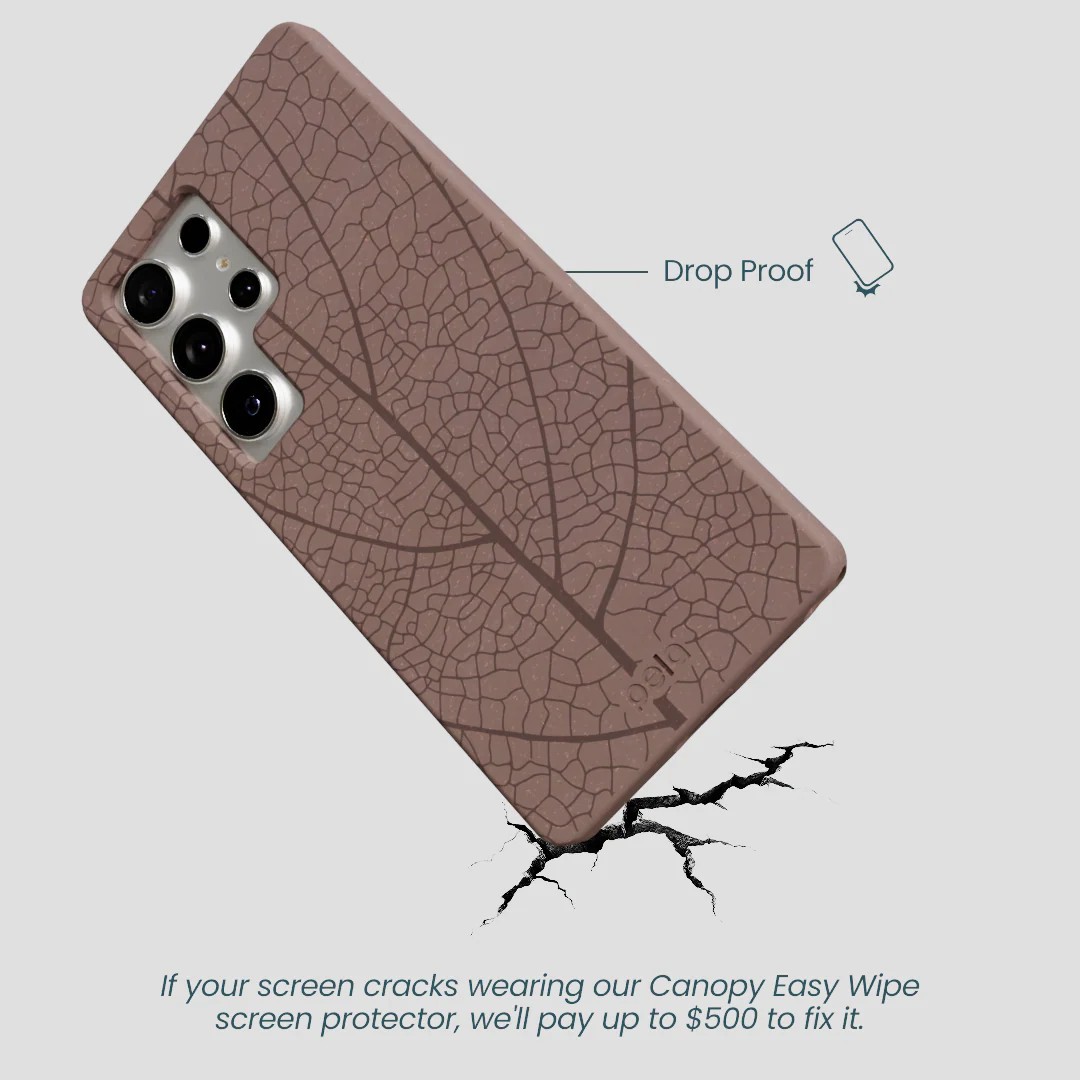 Chocolate Brown Leaf Veins Samsung Galaxy S25 Ultra Case - Image 5