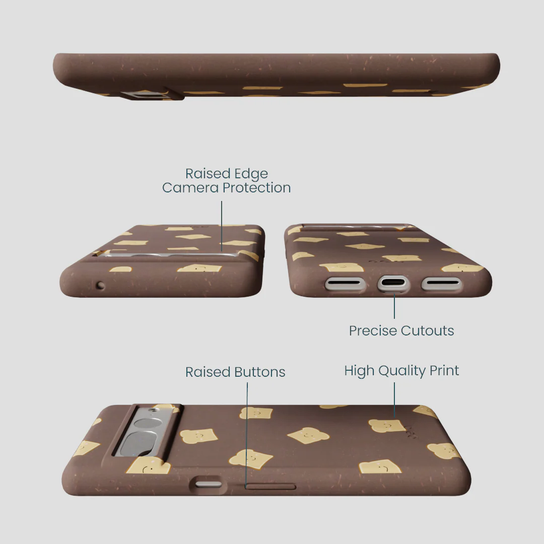 Chocolate Brown Mini Toast Google Pixel 7 Pro Case - Image 3