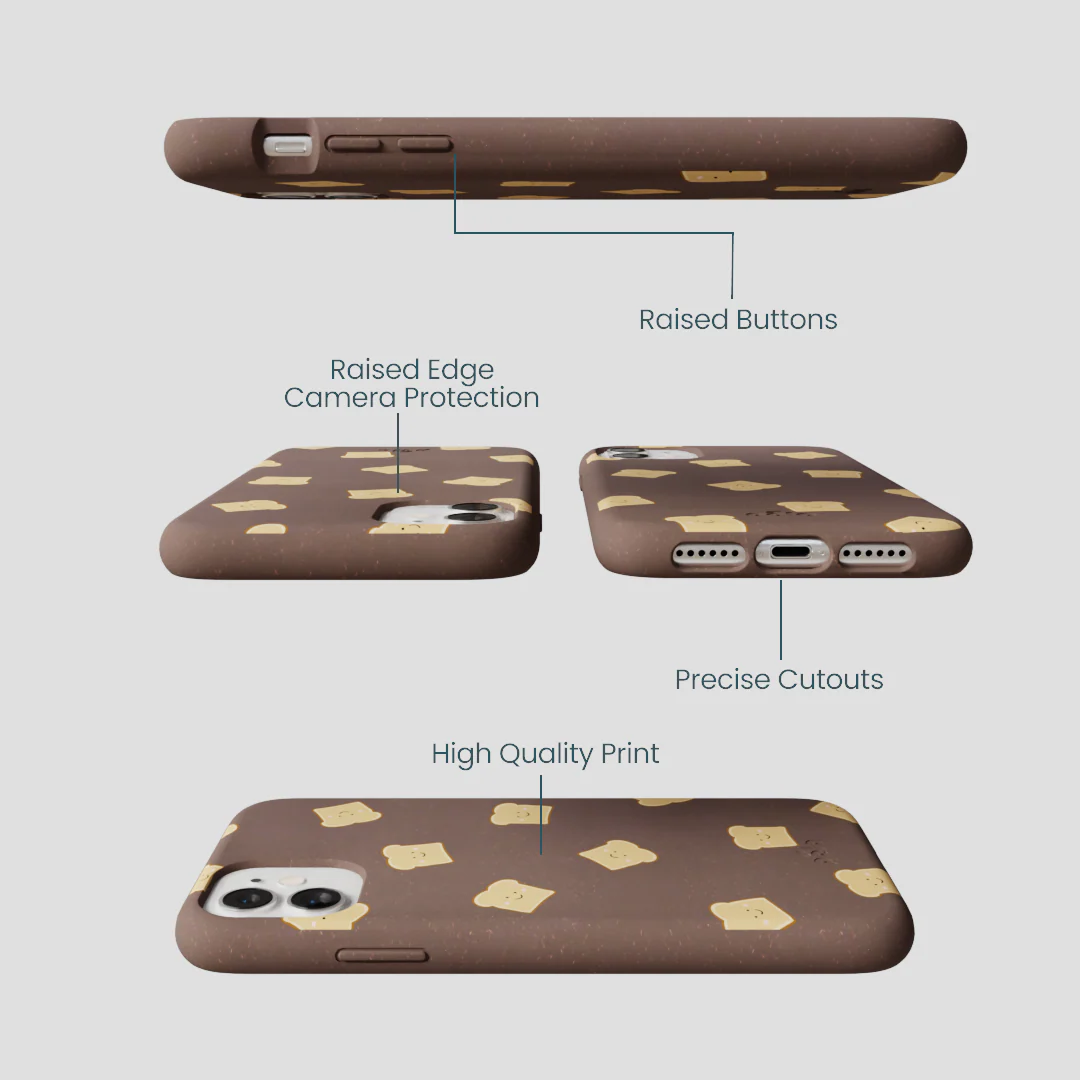 Chocolate Brown Mini Toast iPhone 11 Case - Image 3