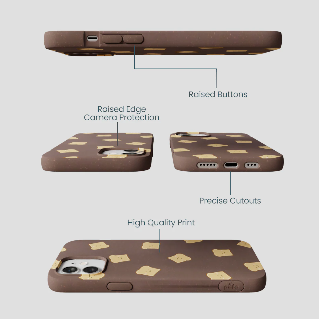 Chocolate Brown Mini Toast iPhone 12/ iPhone 12 Pro Case - Image 3