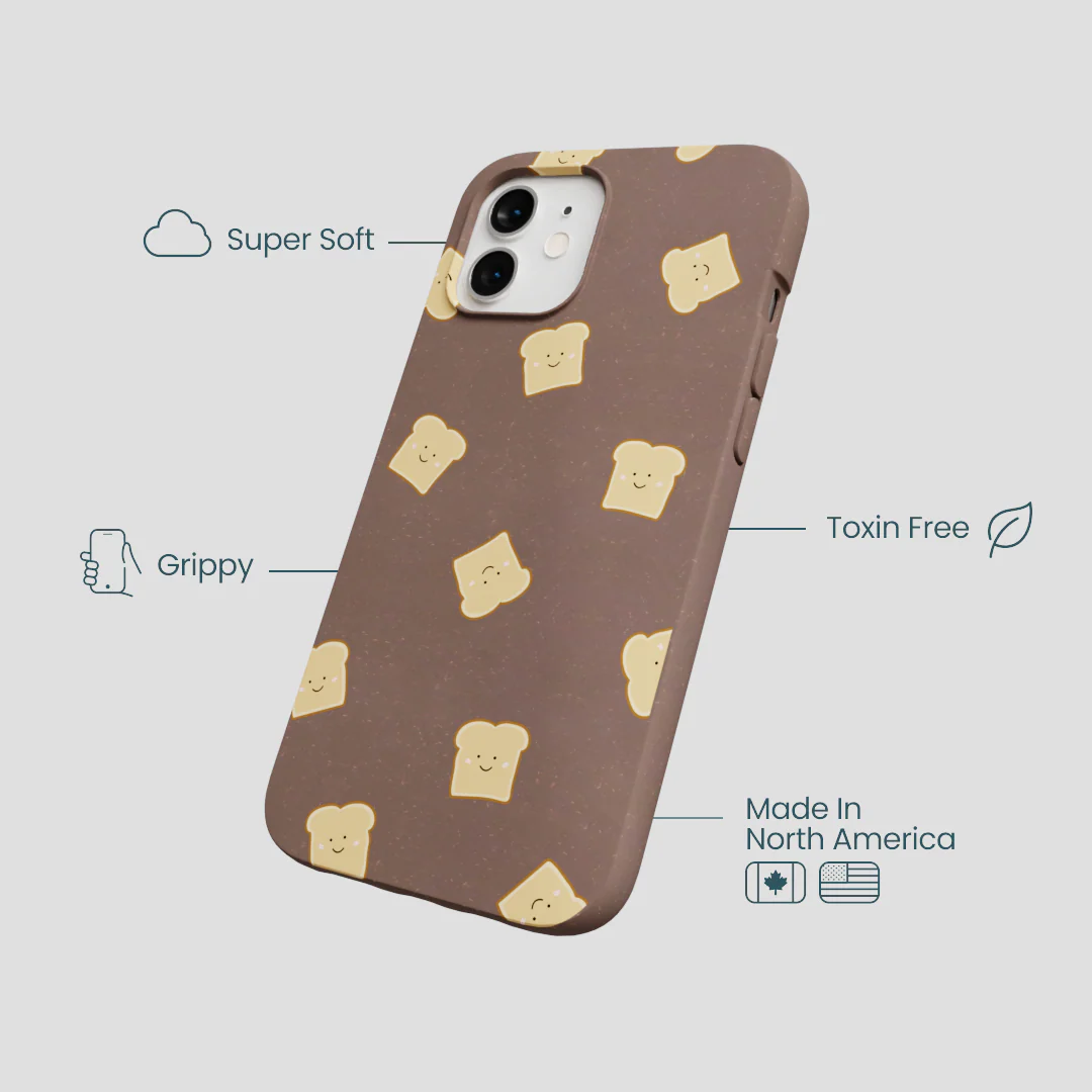 Chocolate Brown Mini Toast iPhone 12/ iPhone 12 Pro Case - Image 4