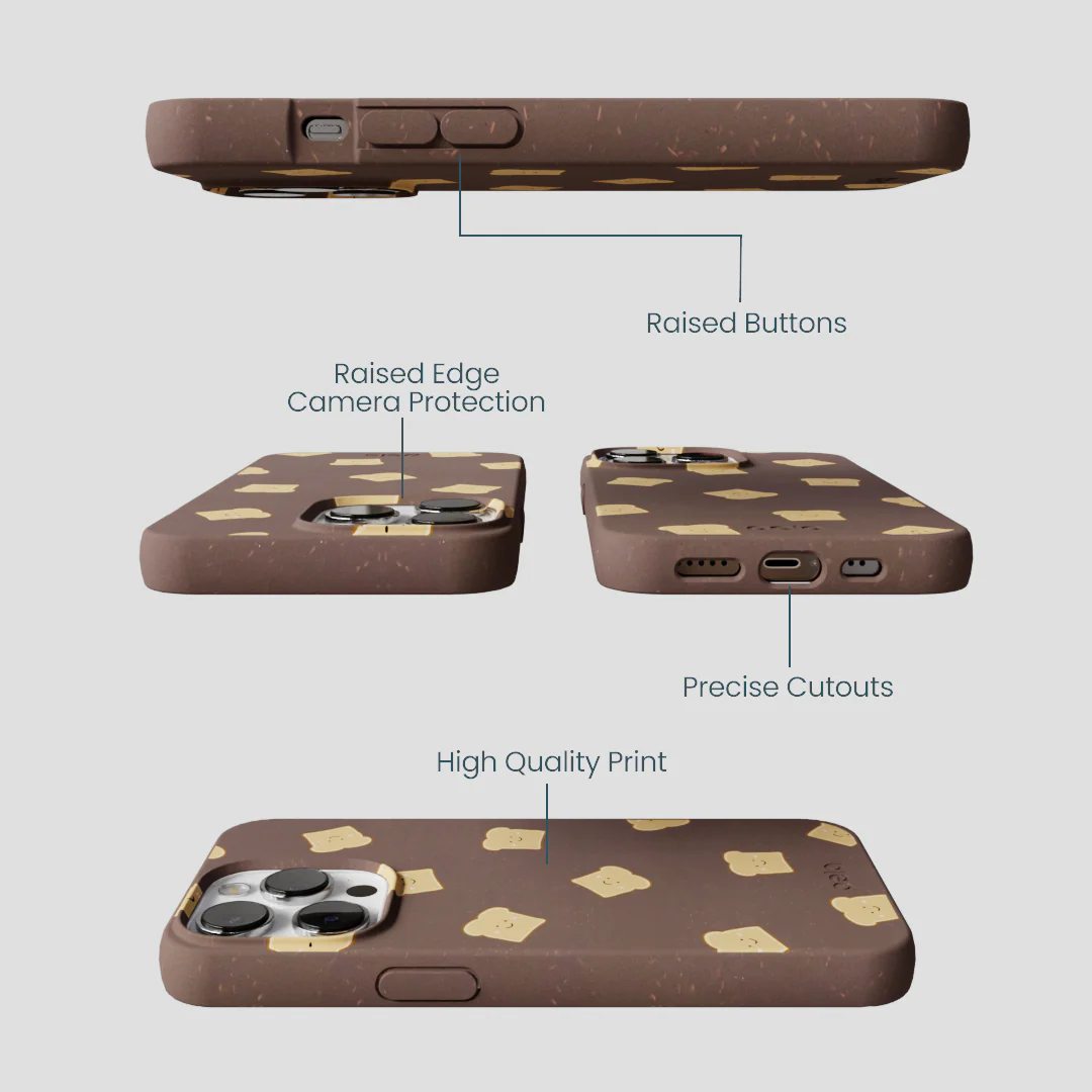 Chocolate Brown Mini Toast iPhone 13 Pro Case - Image 3
