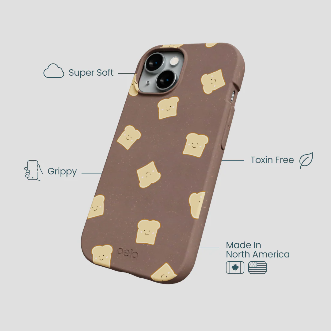Chocolate Brown Mini Toast iPhone 14 Case - Image 4