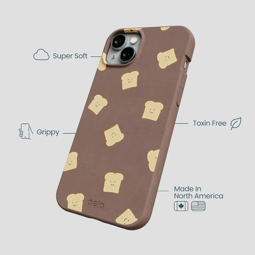 Chocolate Brown Mini Toast iPhone 14 Plus Case - Image 4