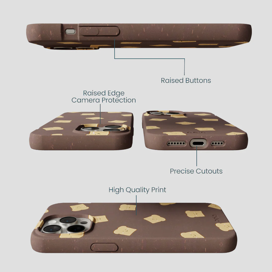Chocolate Brown Mini Toast iPhone 15 Pro Max Case - Image 3