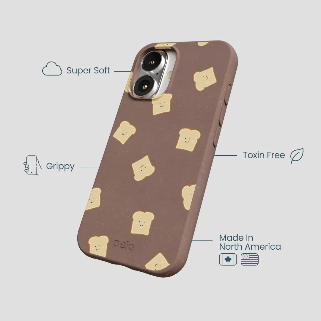 Chocolate Brown Mini Toast iPhone 16 Case - Image 4