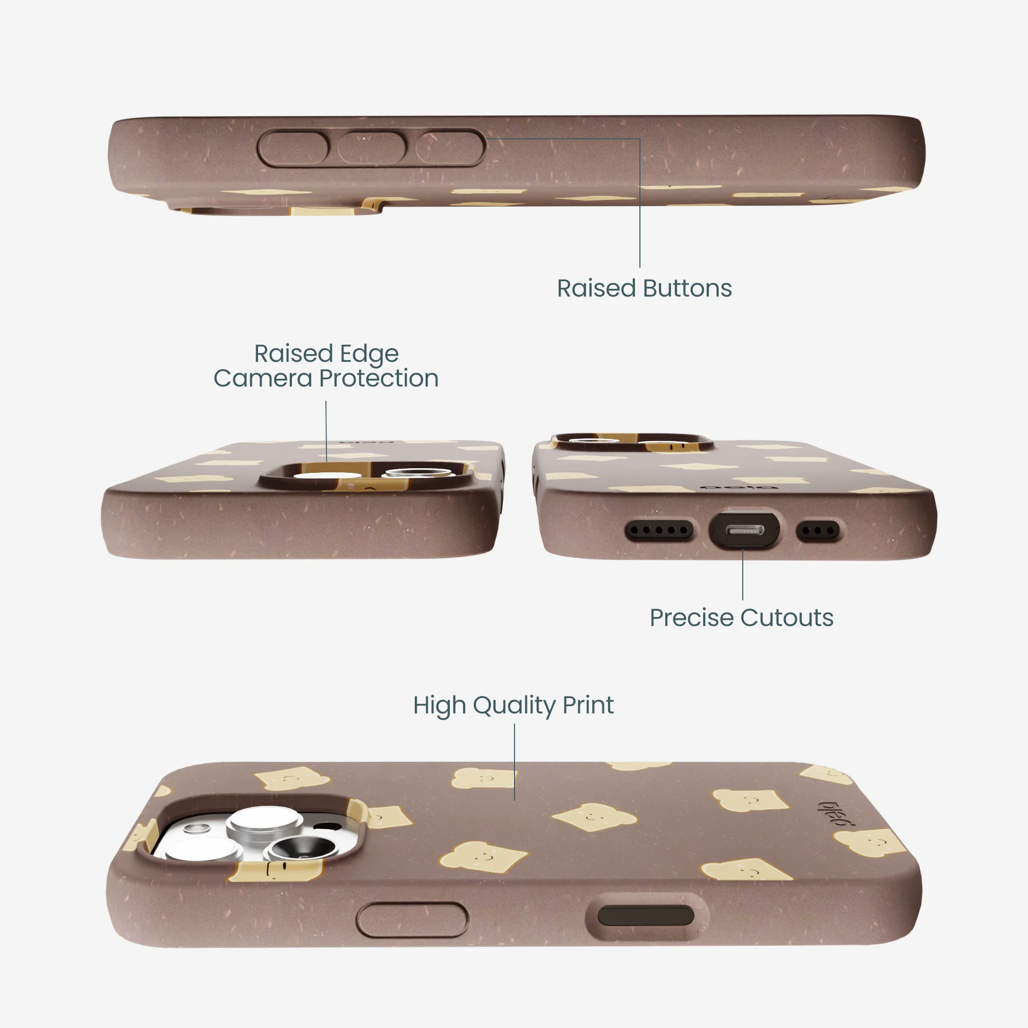 Chocolate Brown Mini Toast iPhone 16 Pro Max Case - Image 3