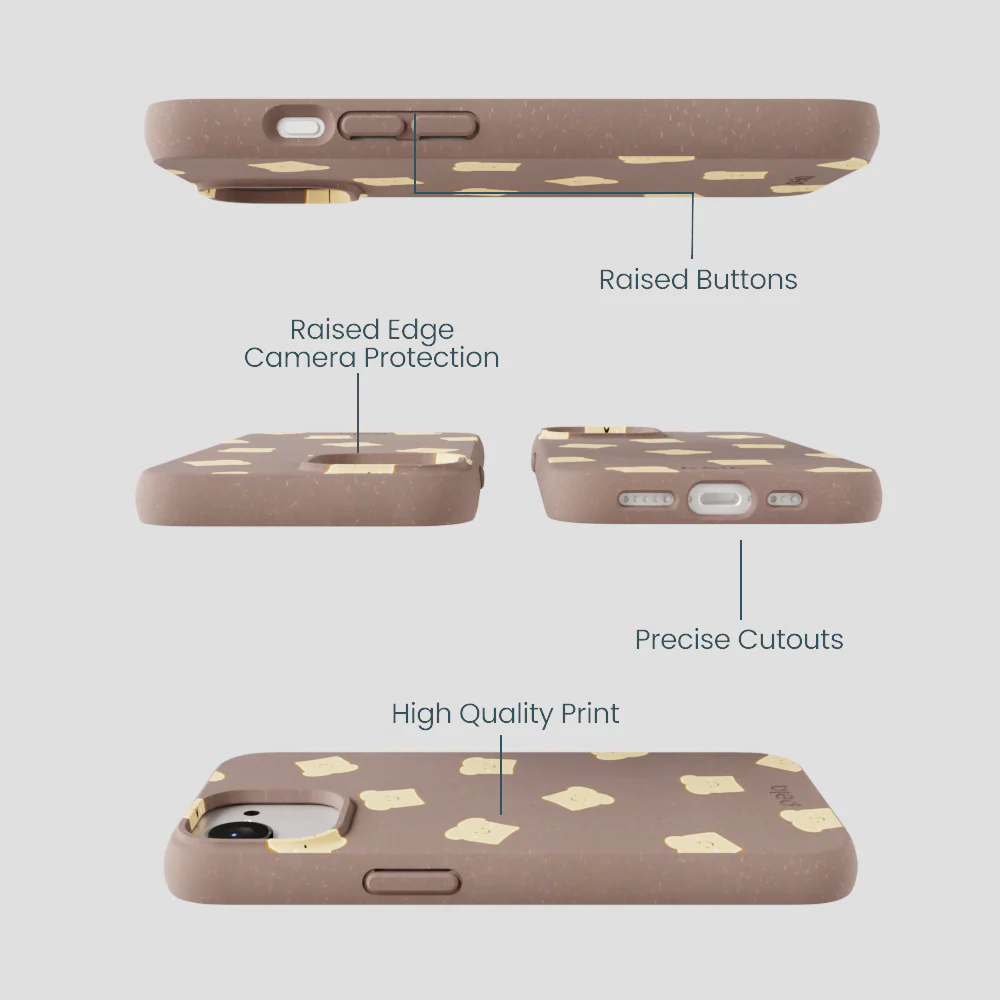Chocolate Brown Mini Toast iPhone 16e/17e Case - Image 3
