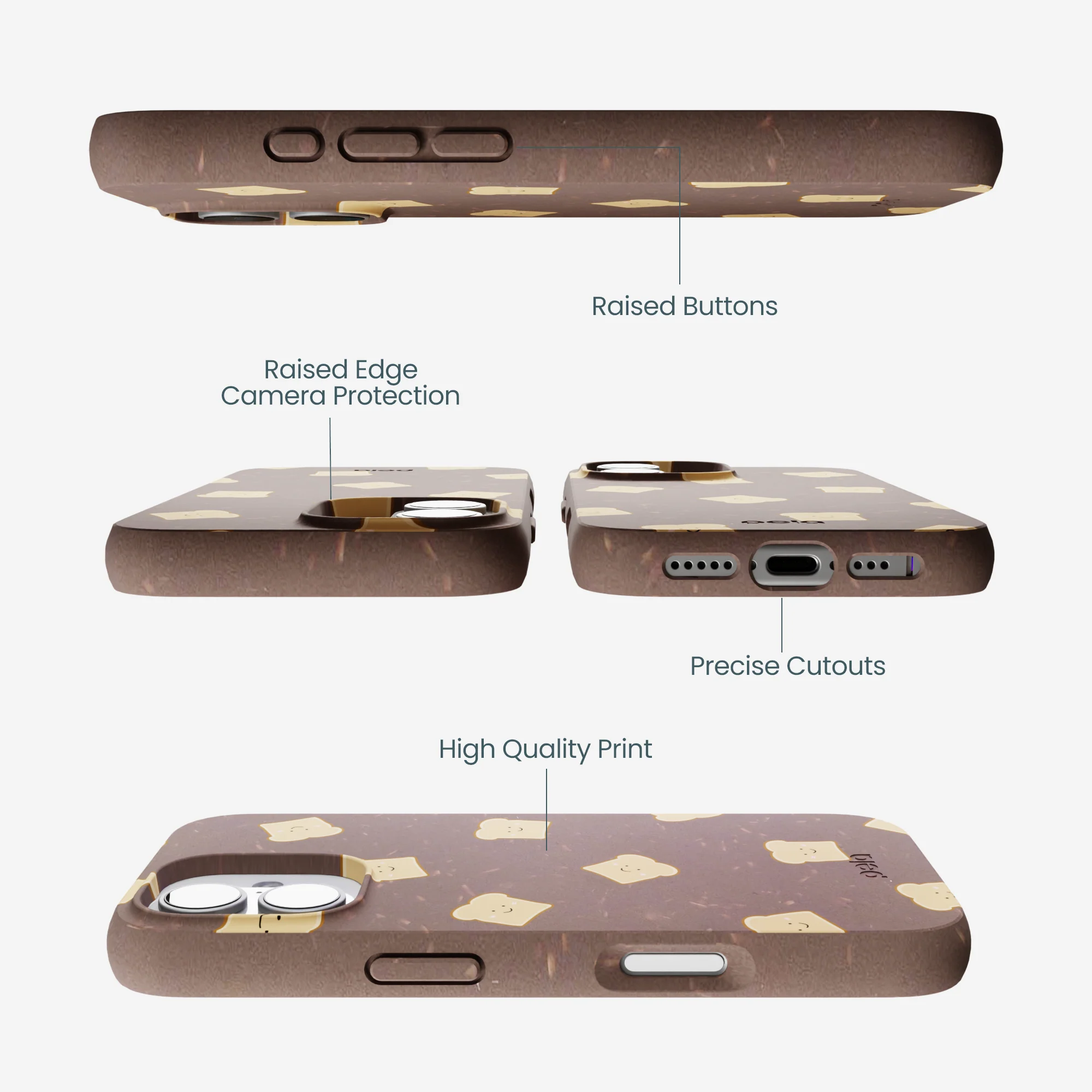 Chocolate Brown Mini Toast iPhone 17 Case - Image 3