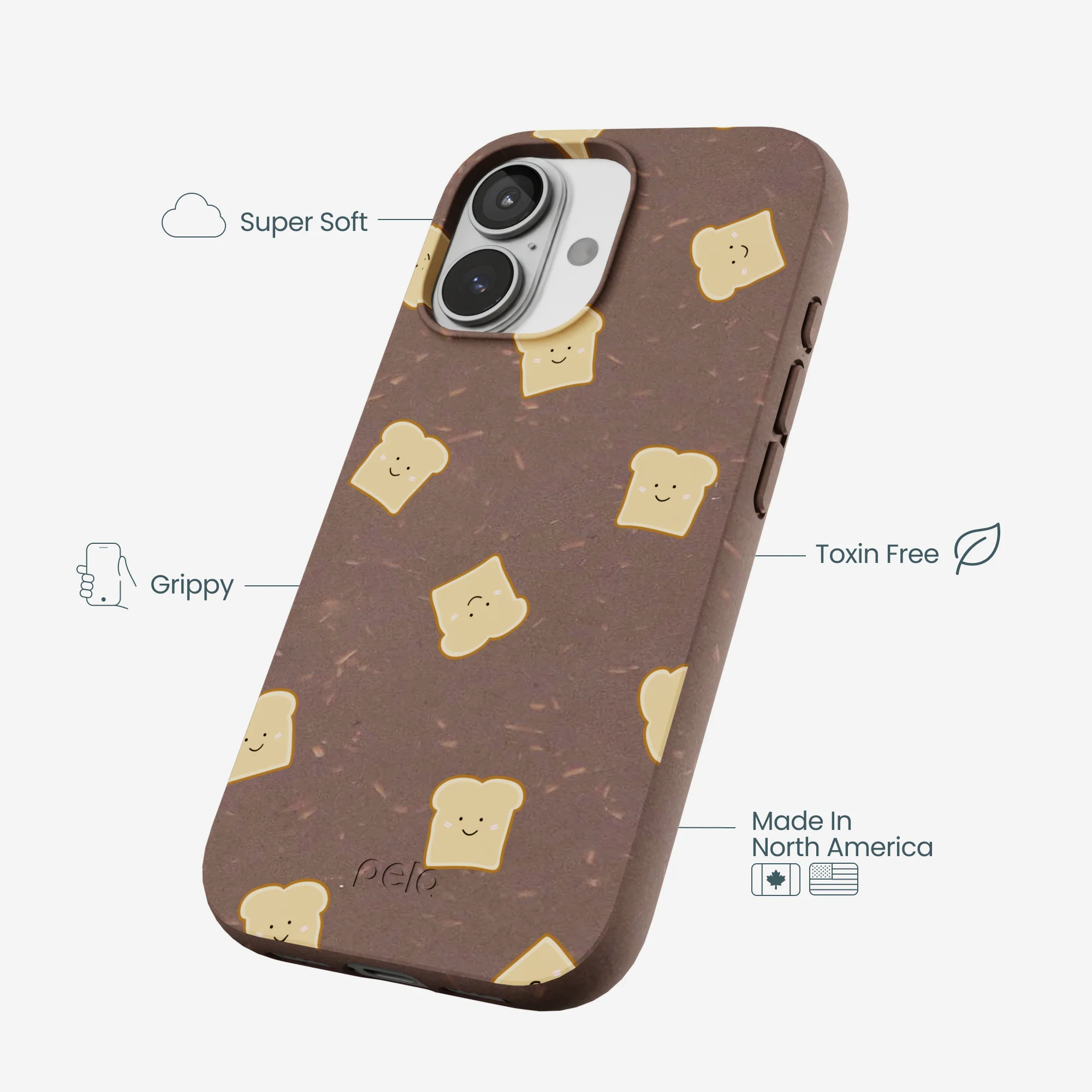 Chocolate Brown Mini Toast iPhone 17 Case - Image 4