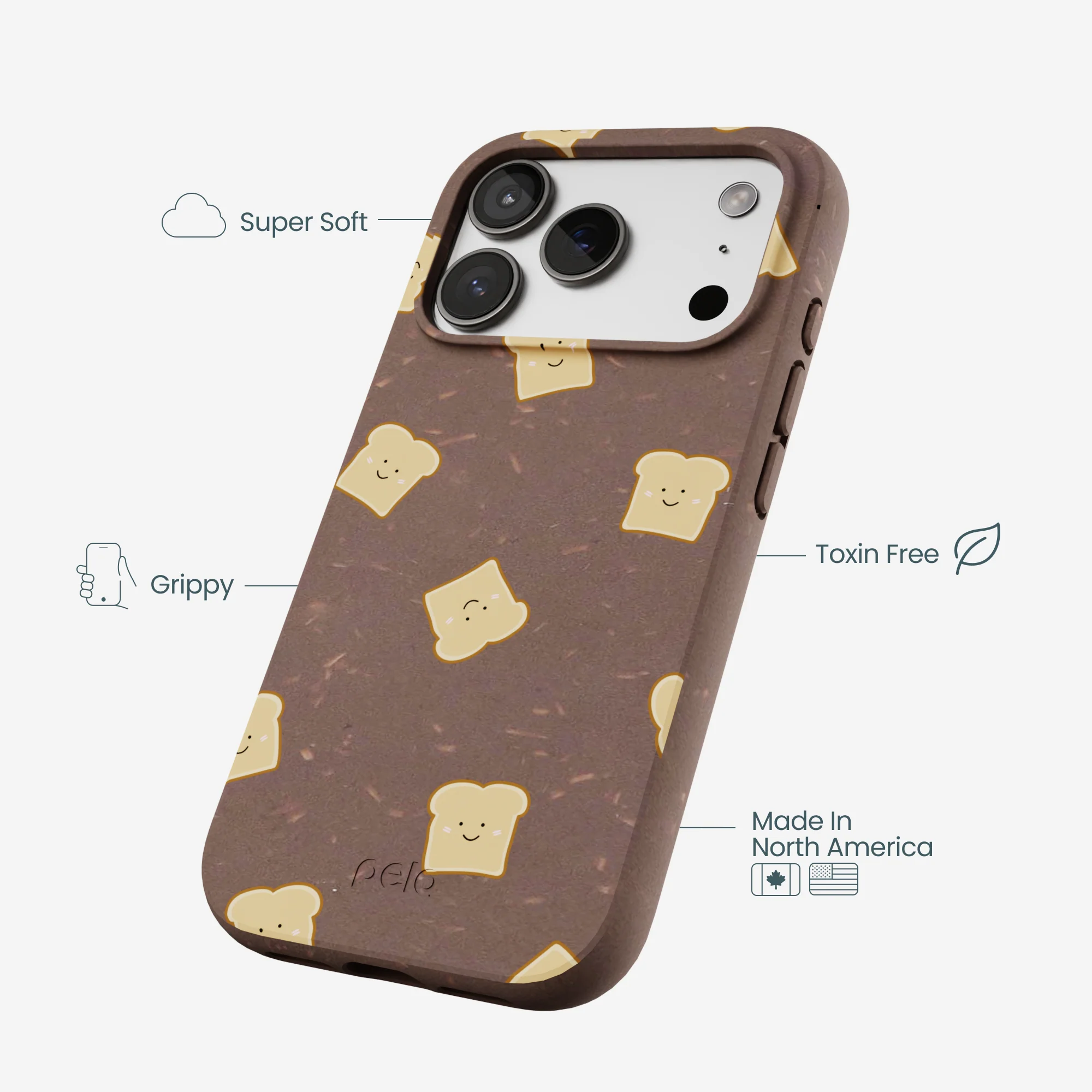 Chocolate Brown Mini Toast iPhone 17 Pro Case - Image 4