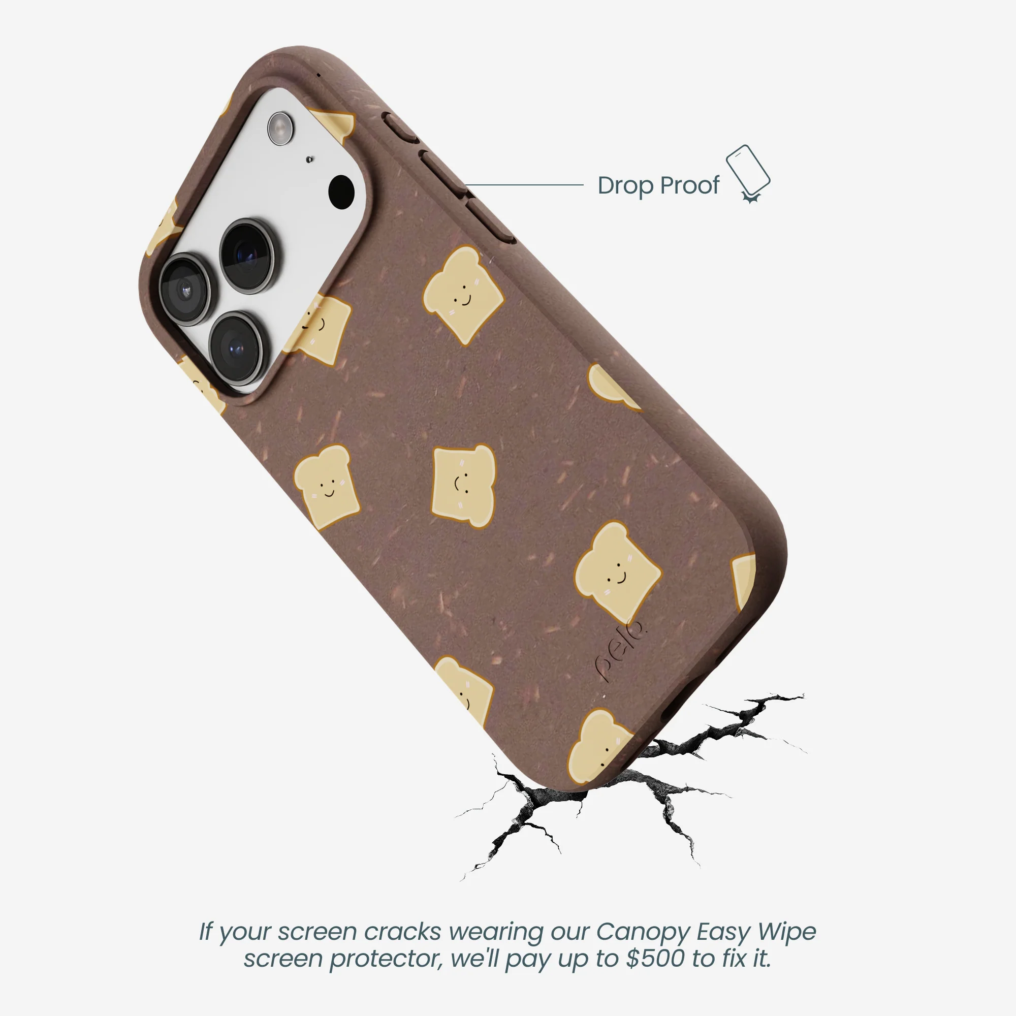 Chocolate Brown Mini Toast iPhone 17 Pro Case - Image 5