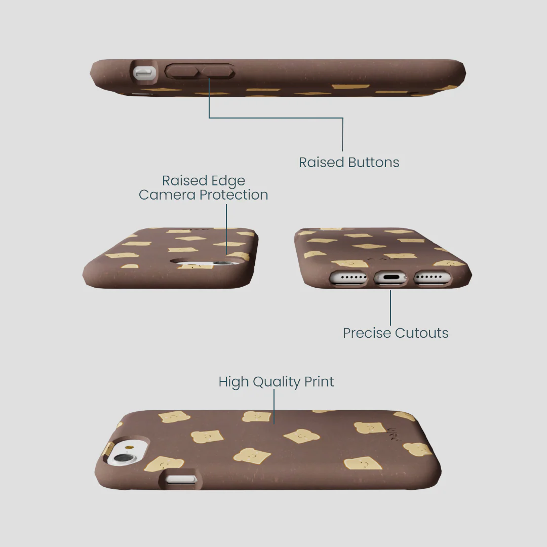 Chocolate Brown Mini Toast iPhone 6/6s/7/8/SE Case - Image 3