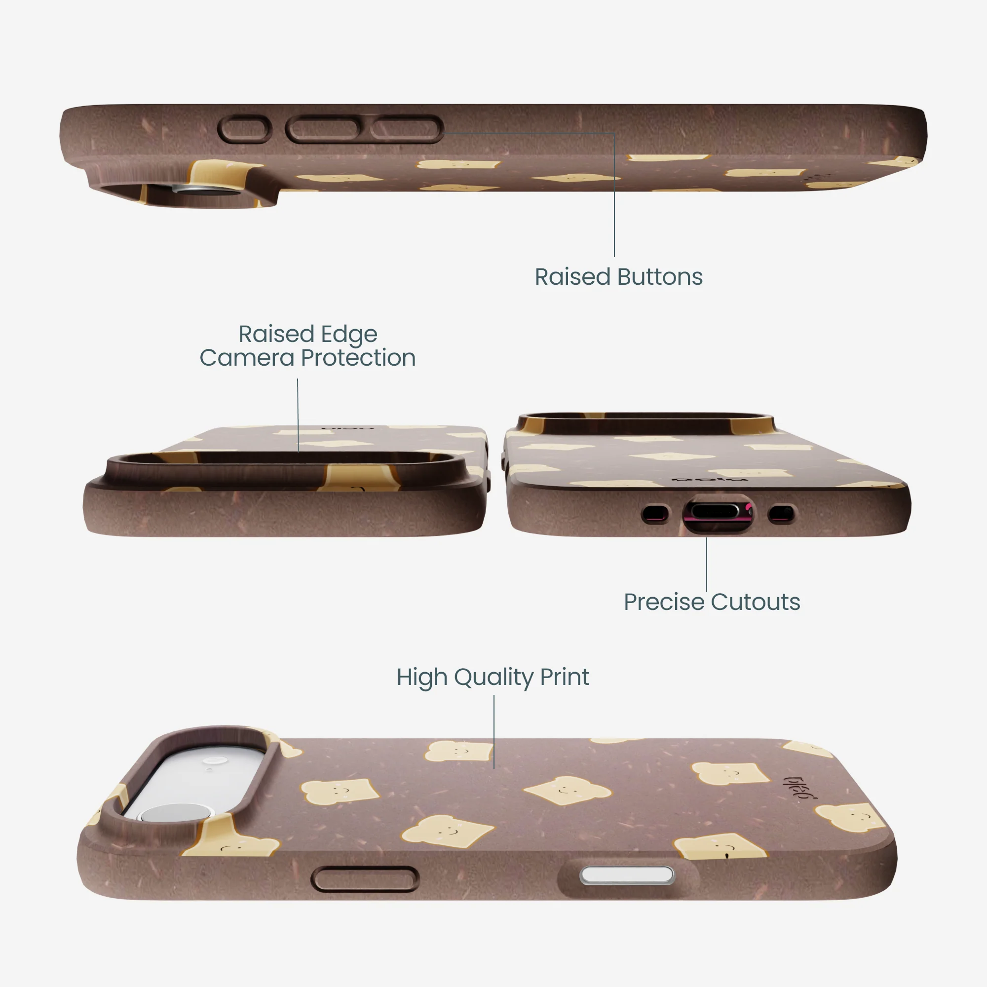 Chocolate Brown Mini Toast iPhone Air Case - Image 3