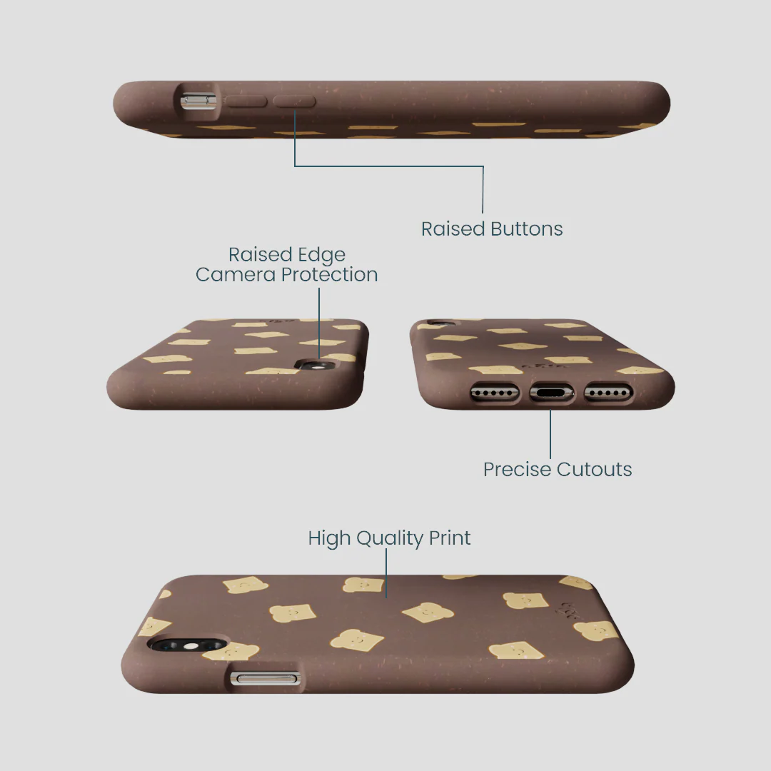 Chocolate Brown Mini Toast iPhone XR Case - Image 3