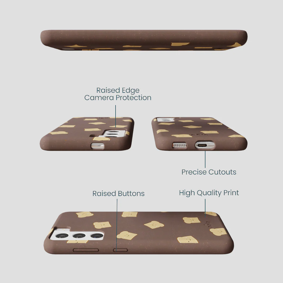 Chocolate Brown Mini Toast Samsung Galaxy S22 Case - Image 3