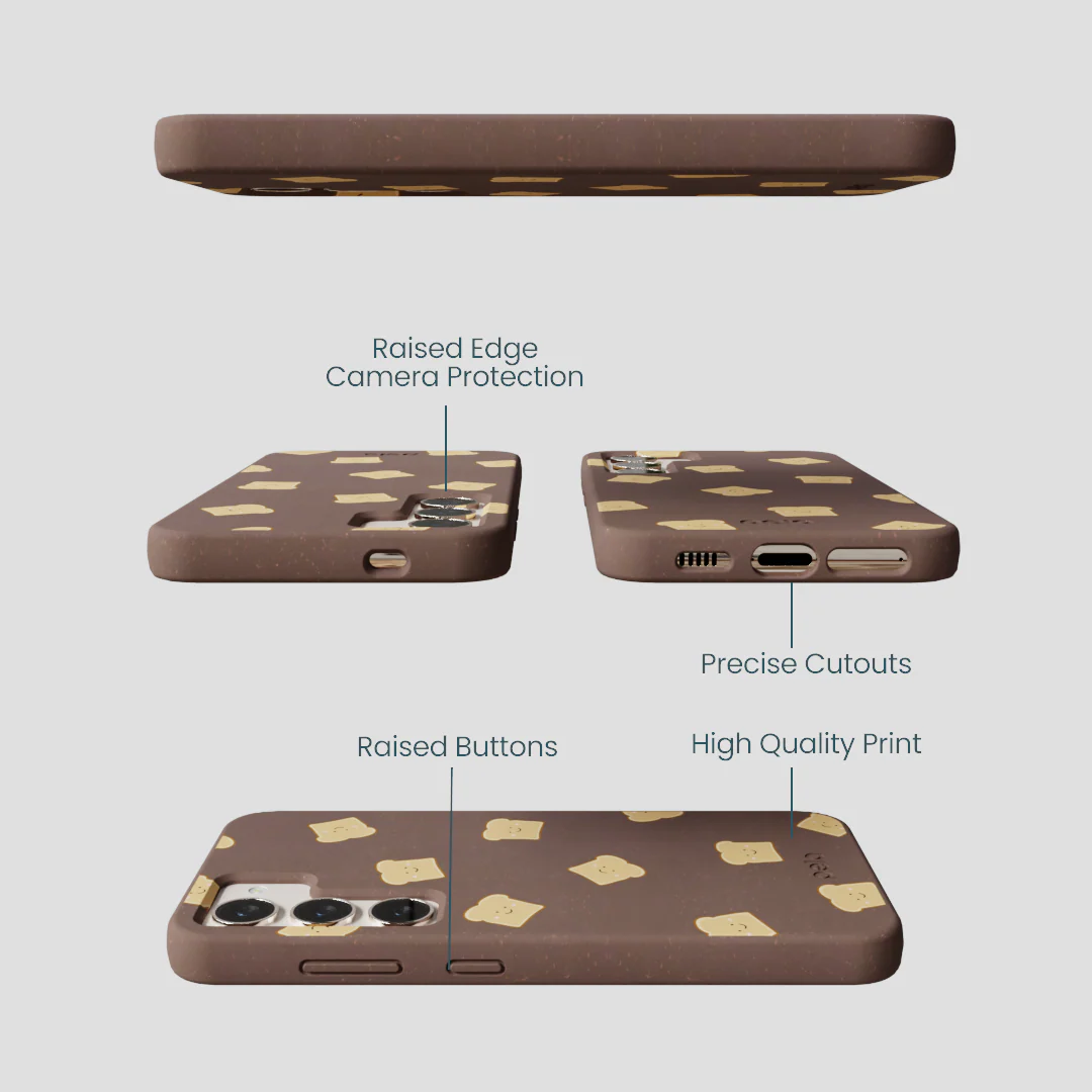 Chocolate Brown Mini Toast Samsung Galaxy S23 Case - Image 3