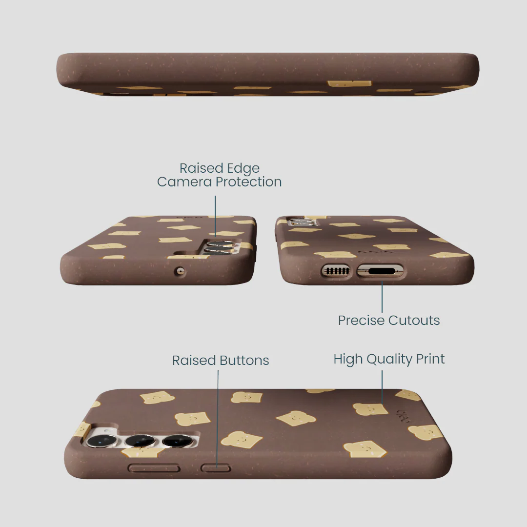 Chocolate Brown Mini Toast Samsung Galaxy S23+(Plus) Case - Image 3
