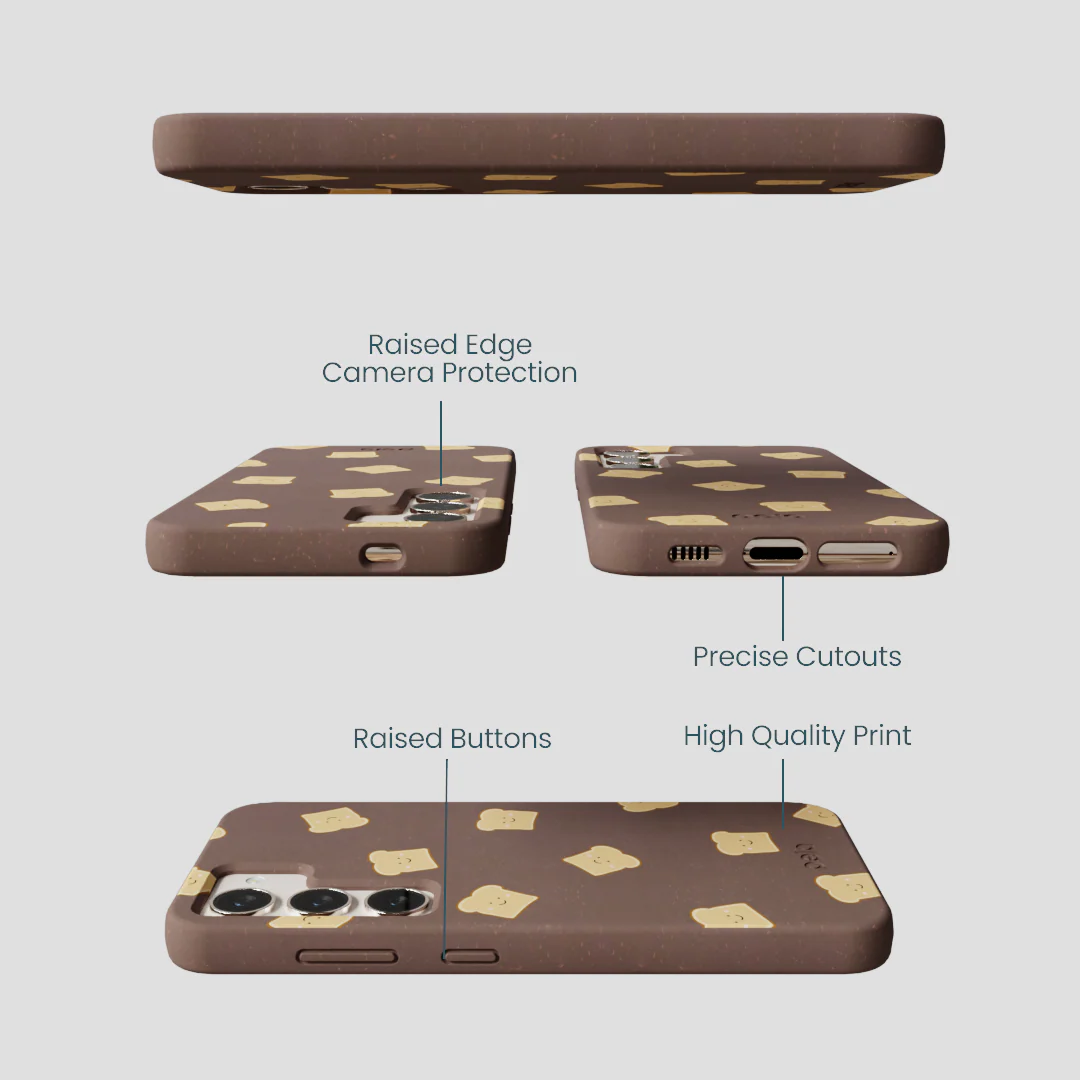 Chocolate Brown Mini Toast Samsung Galaxy S24 Case - Image 3