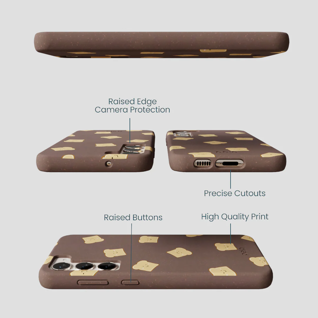 Chocolate Brown Mini Toast Samsung Galaxy S24+(Plus) Case - Image 3