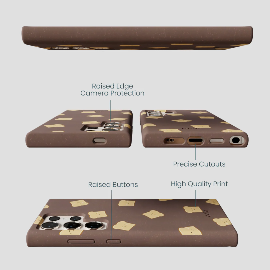Chocolate Brown Mini Toast Samsung Galaxy S24 Ultra Case - Image 3