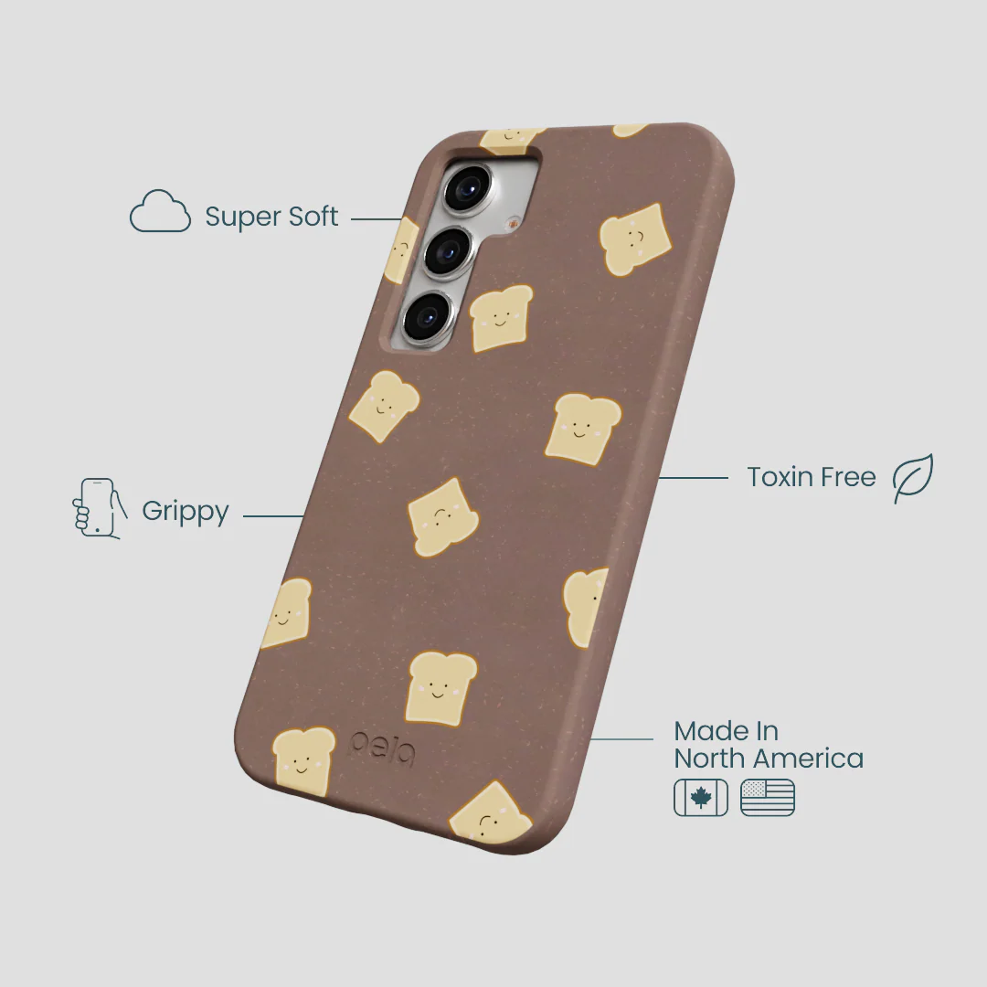 Chocolate Brown Mini Toast Samsung Galaxy S25 Case - Image 4