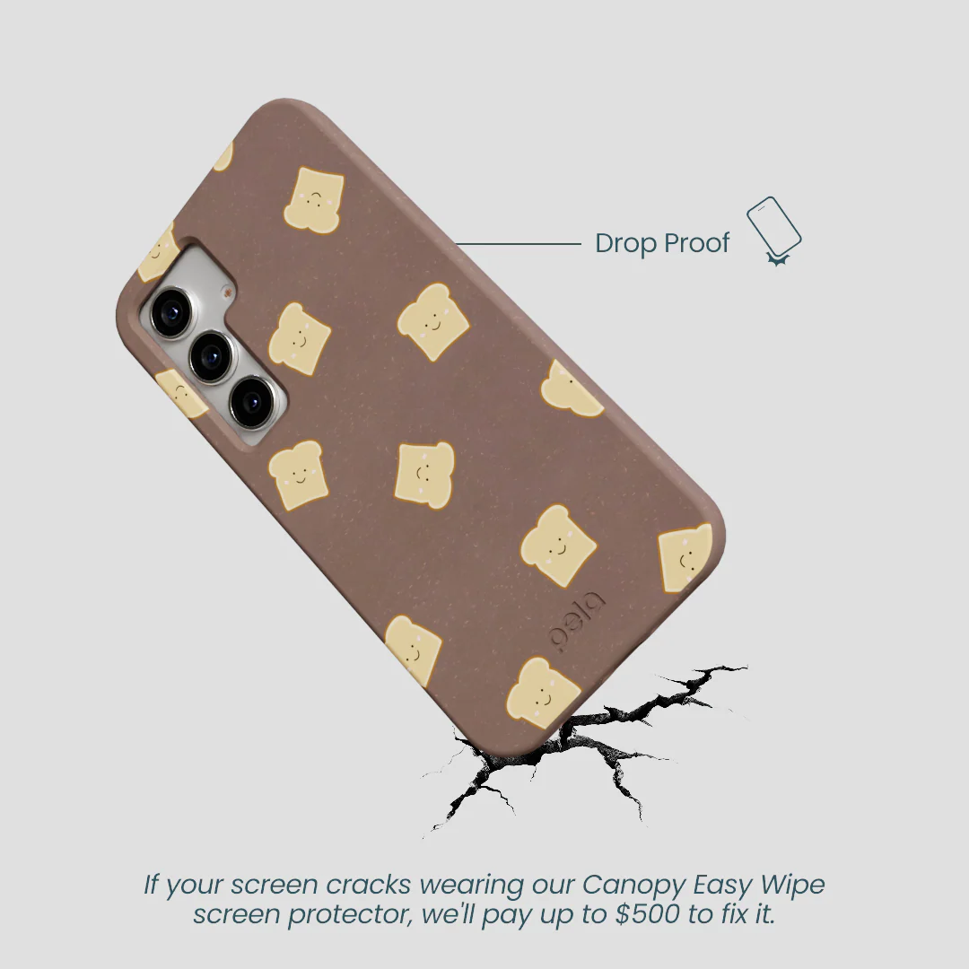 Chocolate Brown Mini Toast Samsung Galaxy S25 Case - Image 5