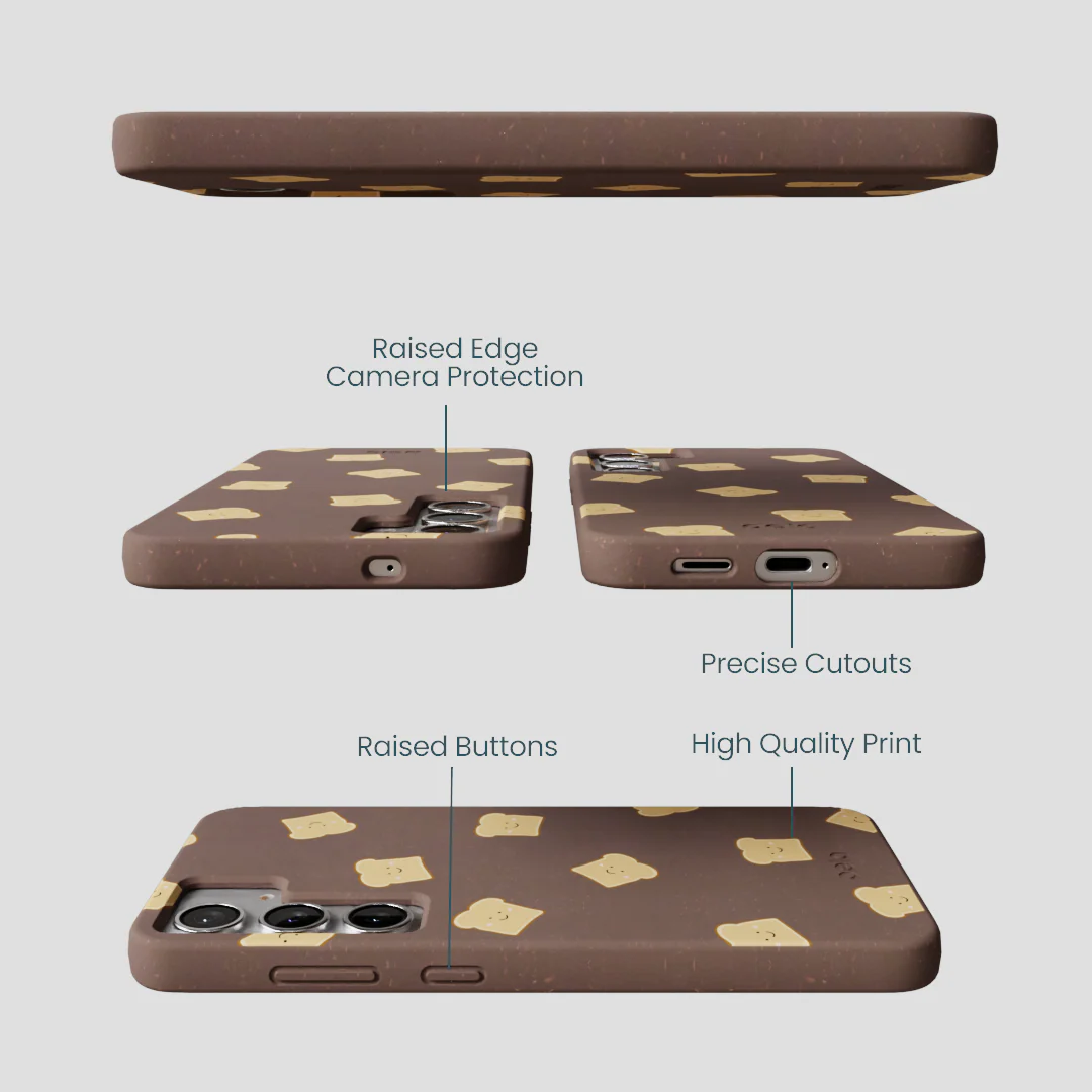 Chocolate Brown Mini Toast Samsung Galaxy S25+(Plus) Case - Image 3