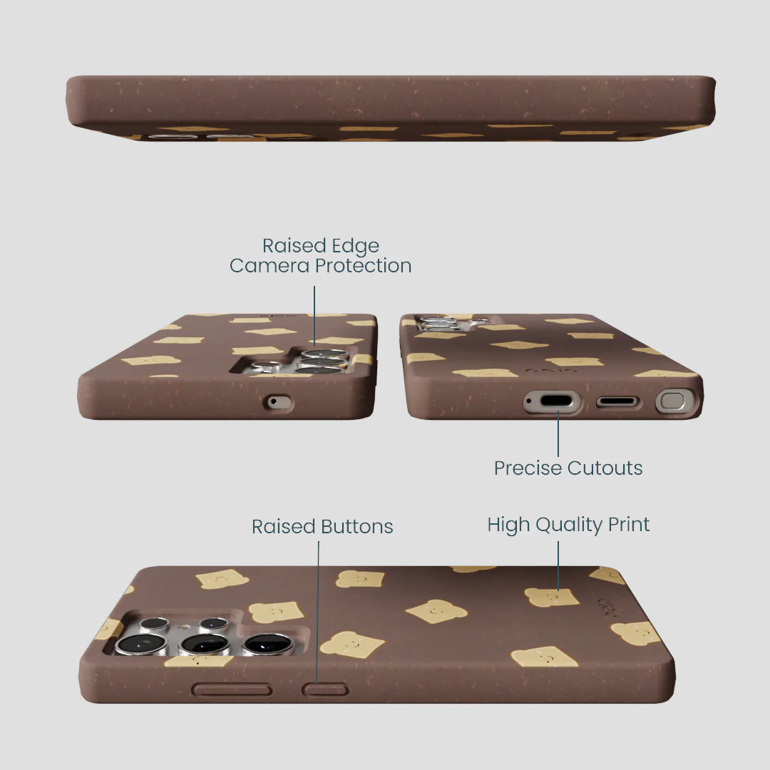 Chocolate Brown Mini Toast Samsung Galaxy S25 Ultra Case - Image 3