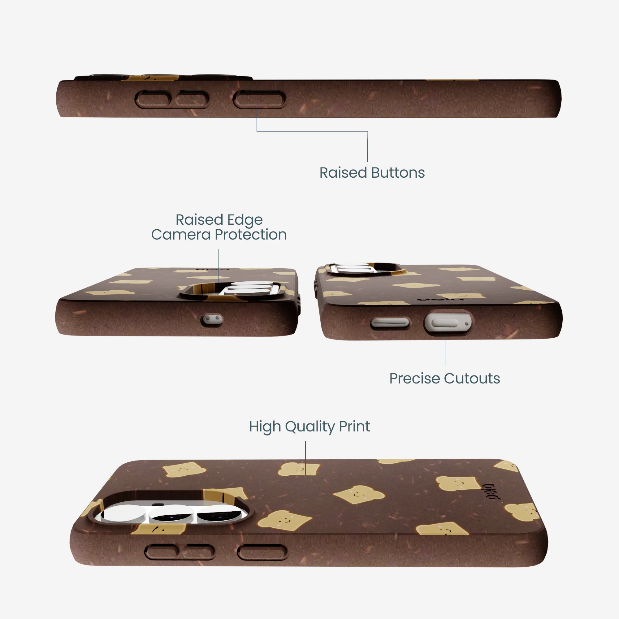 Chocolate Brown Mini Toast Samsung Galaxy S26 Case - Image 3