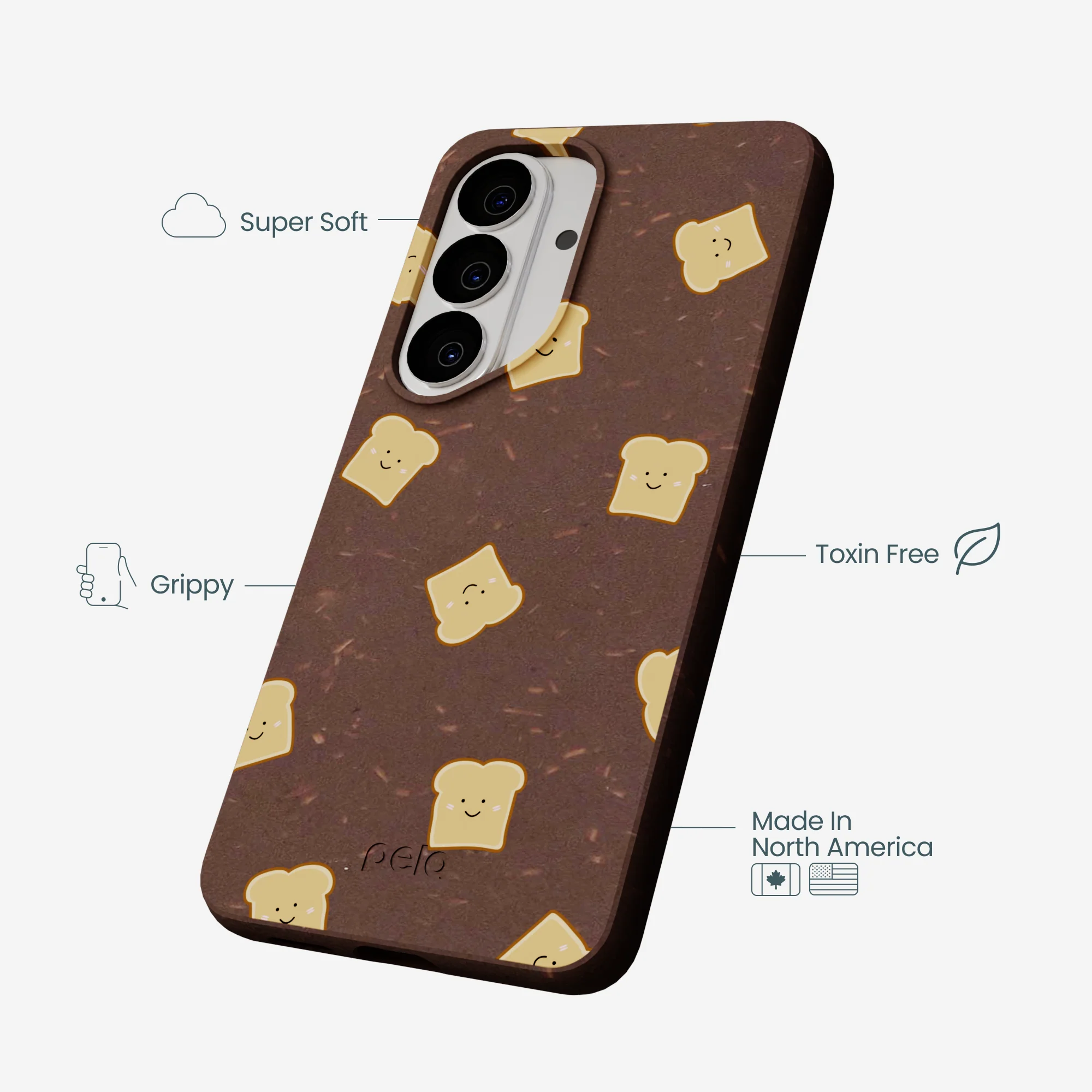 Chocolate Brown Mini Toast Samsung Galaxy S26 Case - Image 4