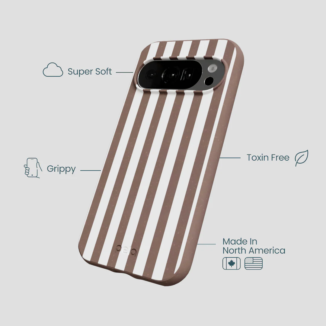 Chocolate Brown Mocha Stripes Google Pixel 10/10 Pro Case - Image 4