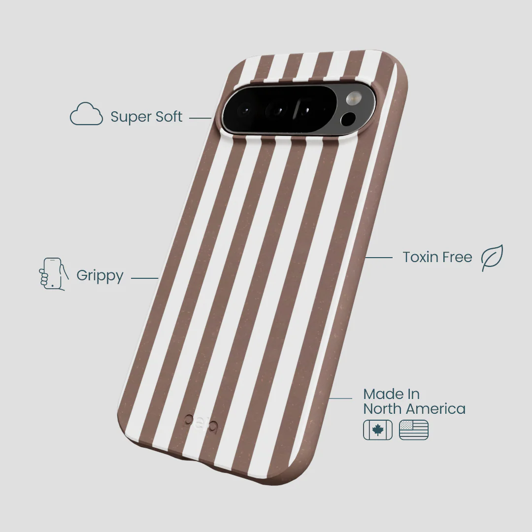 Chocolate Brown Mocha Stripes Google Pixel 10 Pro XL Case - Image 4