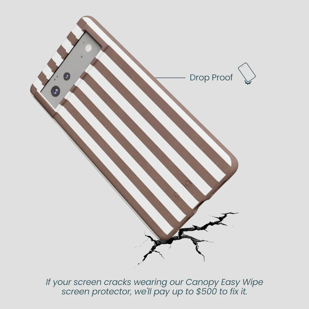Chocolate Brown Mocha Stripes Google Pixel 6 Case - Image 5