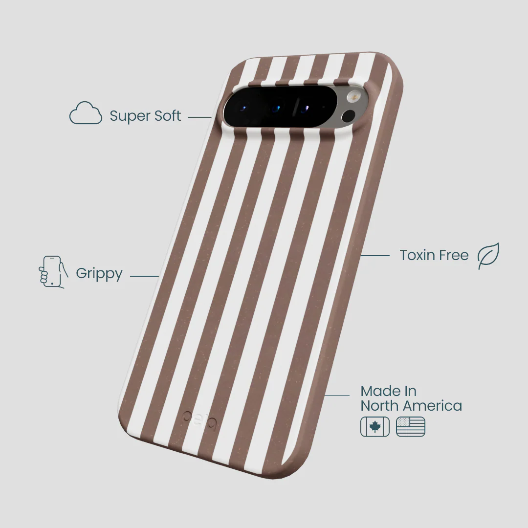 Chocolate Brown Mocha Stripes Google Pixel 9 Pro XL Case - Image 4