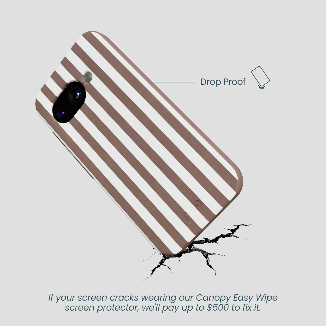 Chocolate Brown Mocha Stripes Google Pixel 9a Case - Image 5