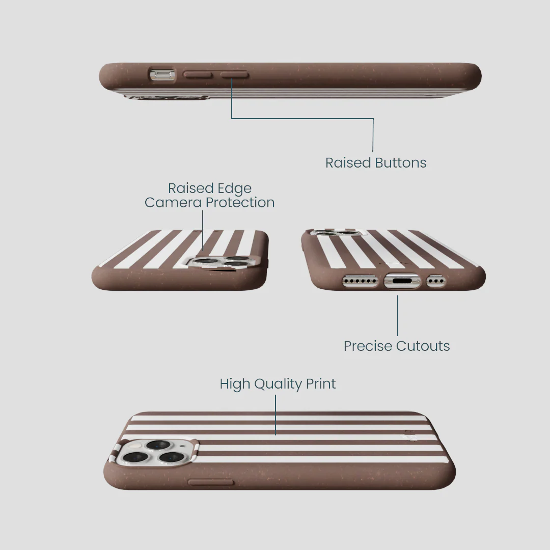 Chocolate Brown Mocha Stripes iPhone 11 Pro Case - Image 3